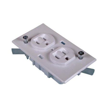 US HARDWARE U.S. Hardware E-162C RV Conventional Duplex Receptacle  White -2.43 x 4.18 in. 8377376